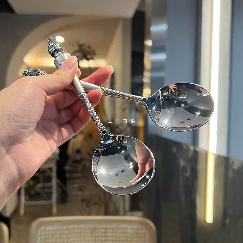 【逼格到位】【质感货】实心！18/10不锈钢圆头更贝壳勺子餐