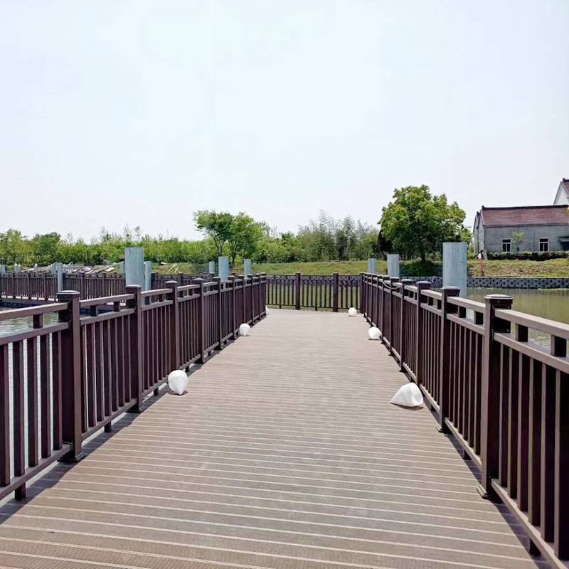 景观塑木栏杆塑木塑地板栈道地板公园生态木地板木塑工程护栏