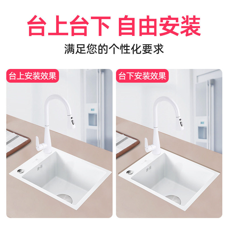 白色不锈钢侧边手工水槽小号单槽厨房单盆阳台迷你吧新品
