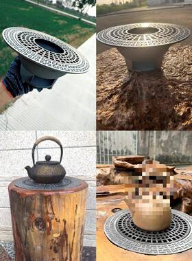 老式烤火炉围炉碳炉铸铁炭炉煮茶茶炉嵌入式炭炉木炭烧烤炉罐罐茶