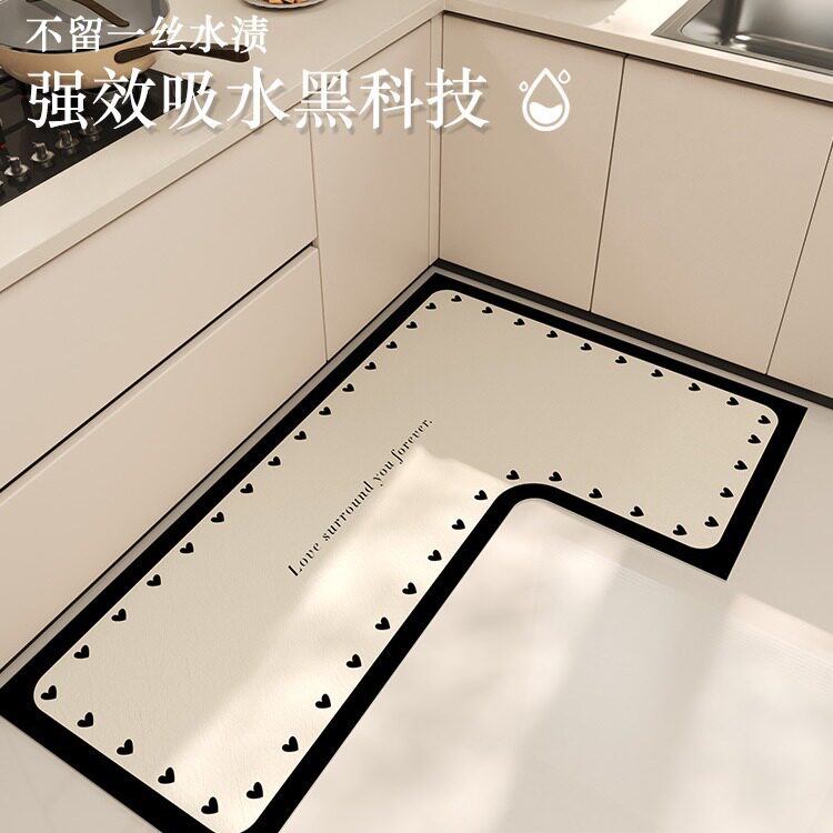 法式厨房防滑地垫家用耐脏耐磨门垫子吸水速干浴室门口防滑脚垫子