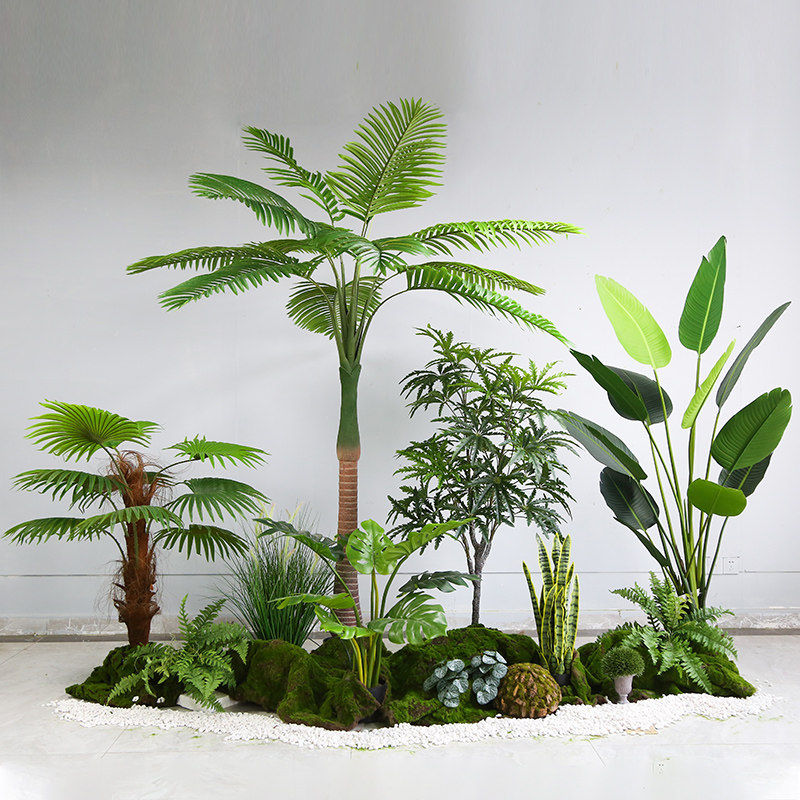 仿真植物凤尾葵盆栽绿植造景组合橱窗装饰场景布置假植物景观软装