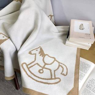 简约婴儿毛毯小被子纯棉新生儿针织毯精梳棉宝宝盖毯线毯双层四季