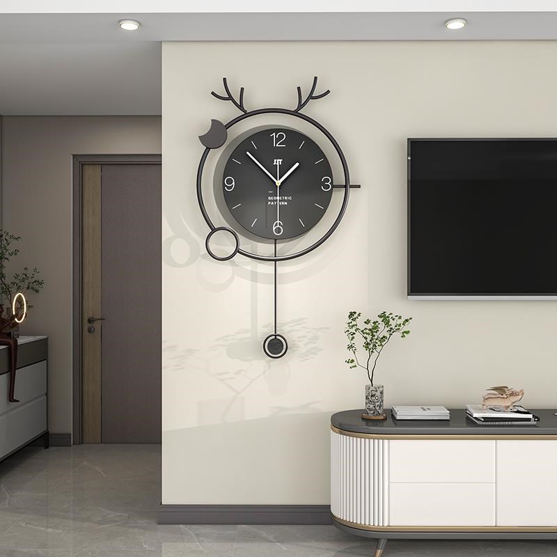 2024新款创意挂钟高端大u气客厅简约钟表餐厅装饰轻奢现代时钟挂
