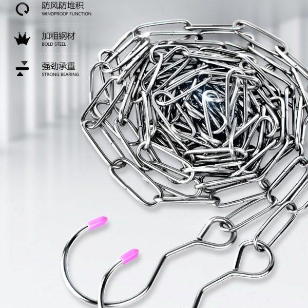 不锈钢晾衣链可折叠收纳链条防风多功能挂钩家用加粗阳台晾晒衣架,收纳整理,金属衣架,淘宝优惠券,粉丝福利购,淘宝优惠卷