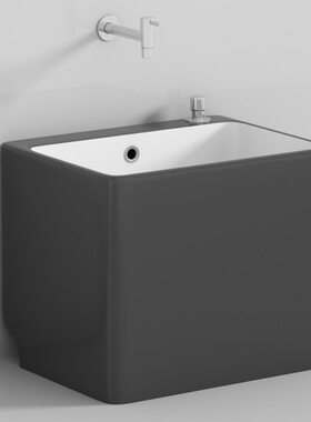 元匠北欧灰色阳台拖把池家用卫生间大号陶瓷拖布池落地式带龙头孔