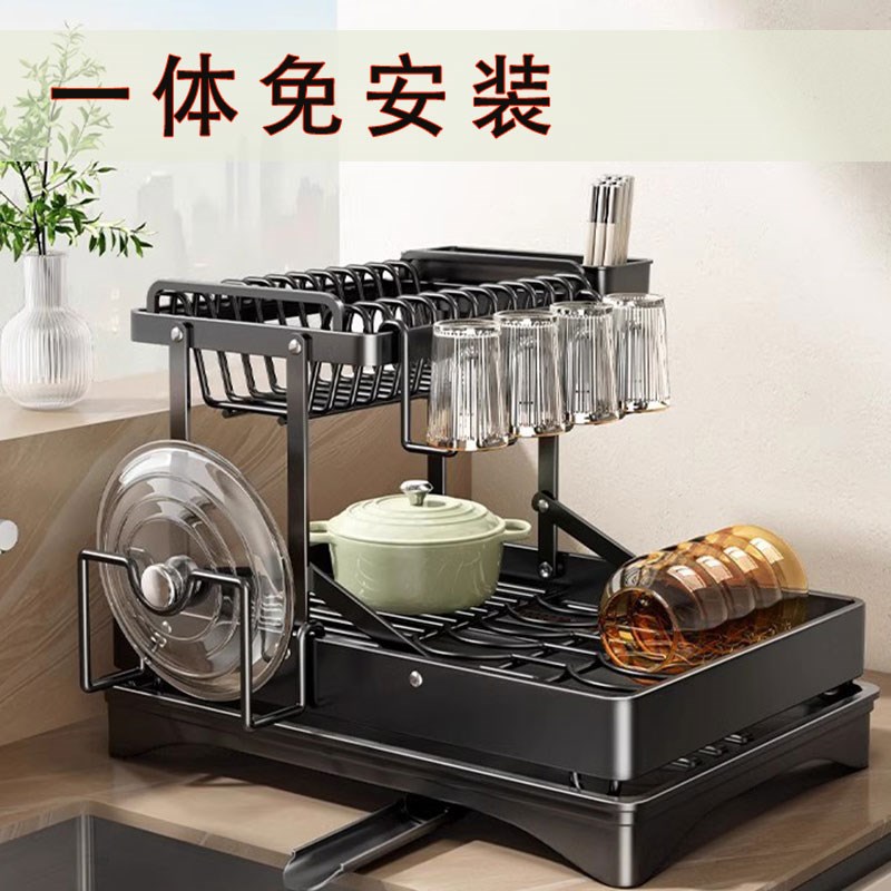 免安装可折d叠2025新款碗架洗碗沥水架厨房台面碗碟收纳架子