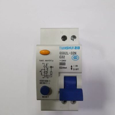 天水二一三GSB2L-32N 1P+N 漏电断路器 6A 10A 16A 20A 25A 32A