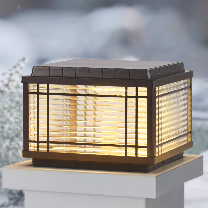 太阳能柱头灯中式门柱灯户外防水别墅小区庭院柱子围墙Z灯花园大