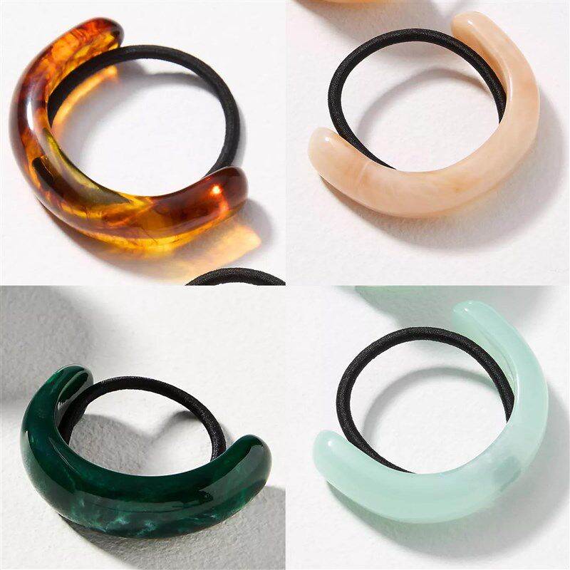 安家水墨色e马尾发扣扎头绳橡皮筋发圈简约气质女