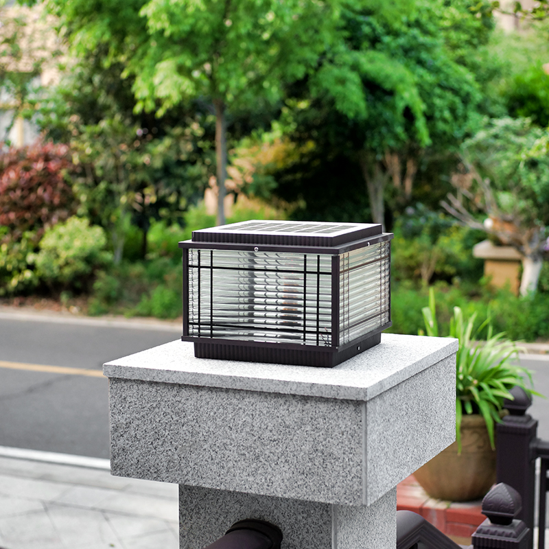 太阳能柱头灯户外庭院灯现代防水别墅F围墙花园柱子墙头灯门柱柱