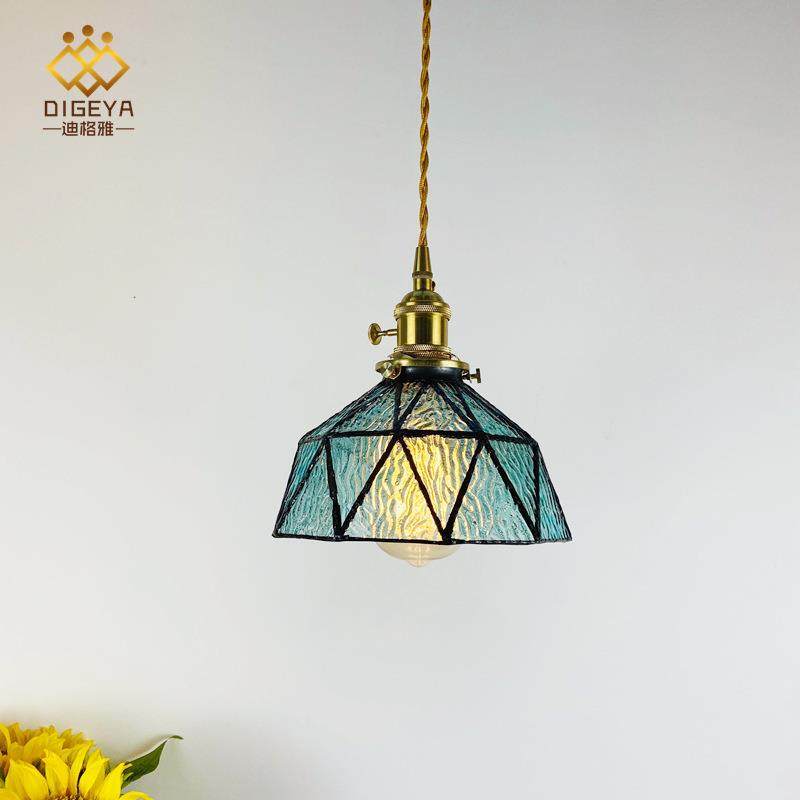北欧日式现代复古手工玻璃吊灯玄关阳台过道餐厅床头民宿小吊灯,家装灯饰光源,智能吊灯,淘宝优惠券,粉丝福利购,淘宝优惠卷