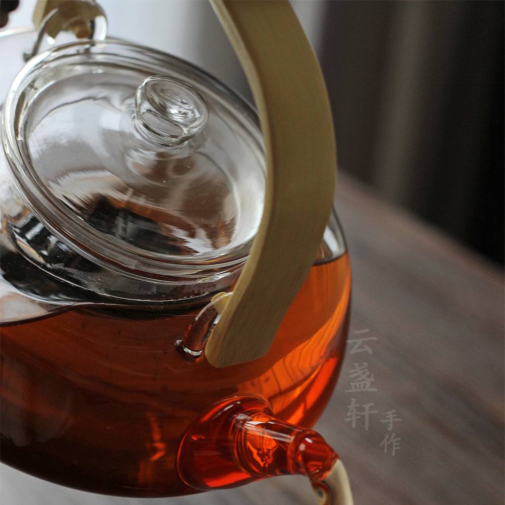 玻璃茶壶水壶提梁壶竹把耐高温加厚泡茶壶普洱黑茶煮茶壶沸水壶