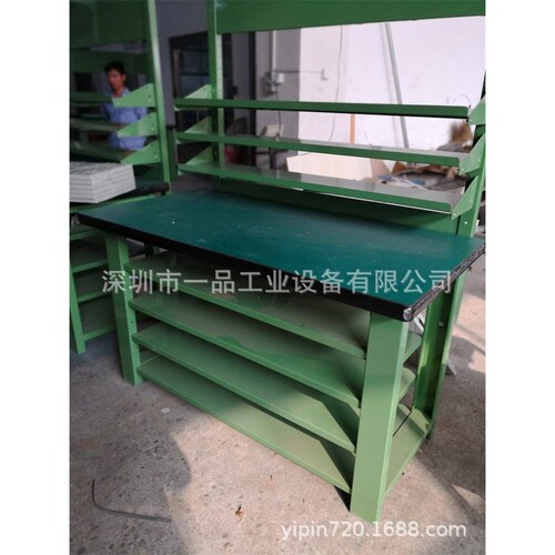 车间流水线操作台 工业电子防静电工作台带双挂板灯架 钳工工作桌