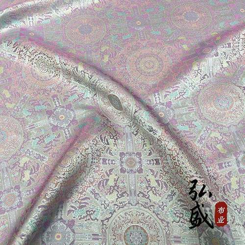 八达晕异色罗宋锦桑蚕丝提花面料新中式国风服装布
