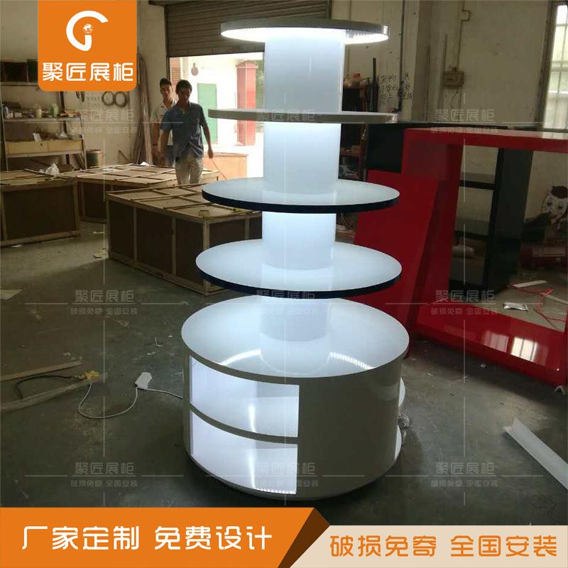 整店儿童玩具展柜圆形通透高柜雕塑造型雕花展示台玻璃钢树叉柜子