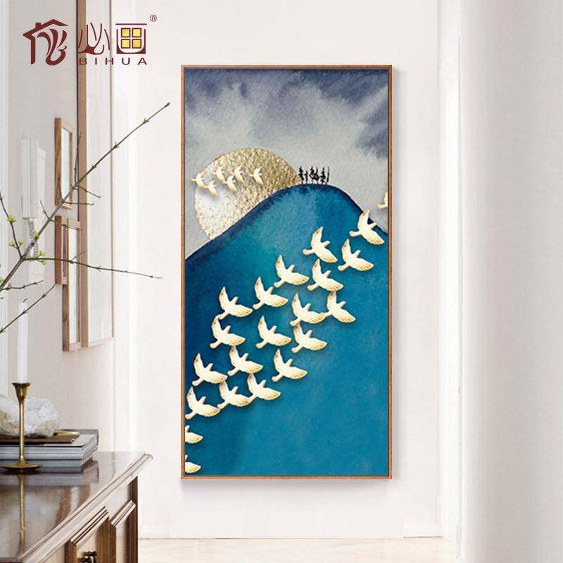 玄关装饰画中式抽象画样板房酒店走廊挂画新中式家居禅意壁画