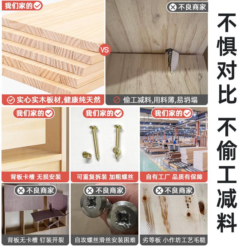 实木书架出租房客厅儿童置物架书柜家用多层卧室加粗学生收纳落地