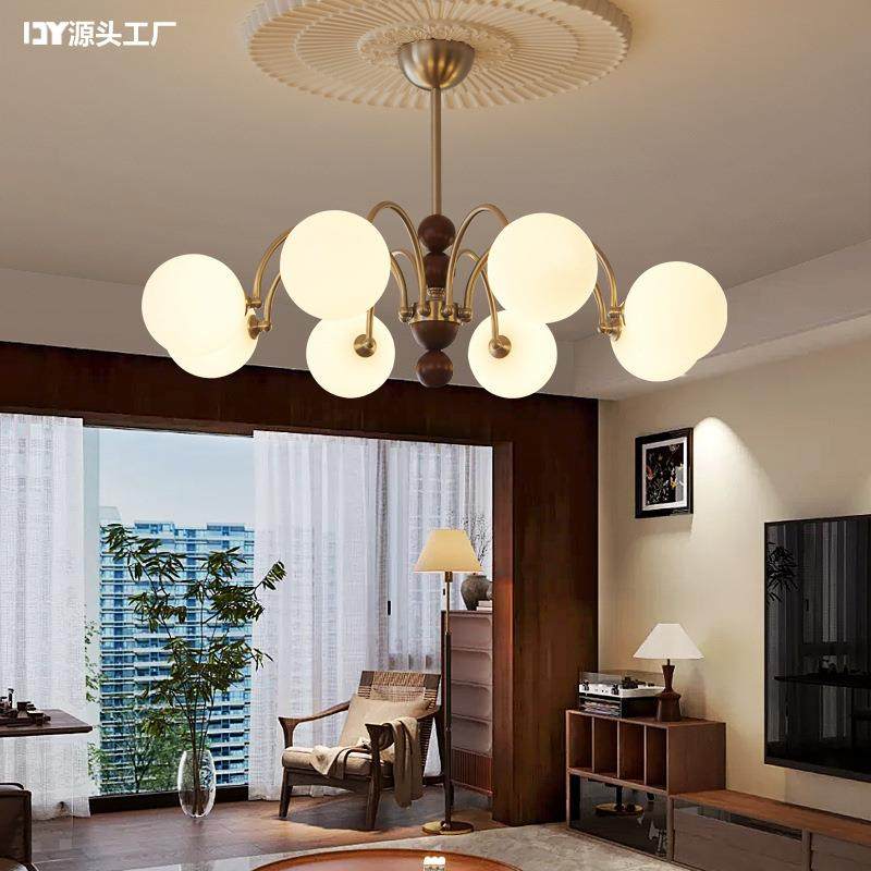 法式中古风魔豆客厅吊灯美式复古餐厅南洋美式感卧室大厅主灯