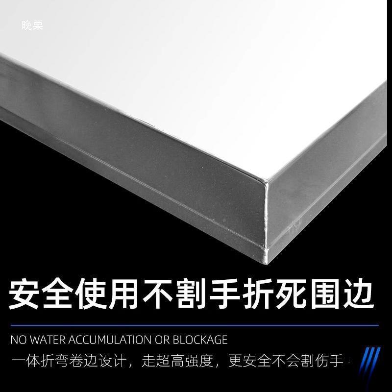 304不锈方盘水接盘UUA用托钢盘长方形手商工盘接油盘特大沥水盘