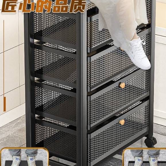 厨房菜篮子置物架家用移动落地式多层果蔬收纳筐多功能微波炉架子