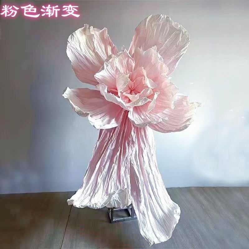 手工巨型褶皱纸艺仿真花 婚庆大型立体花 婚礼背景美陈道具装饰摆