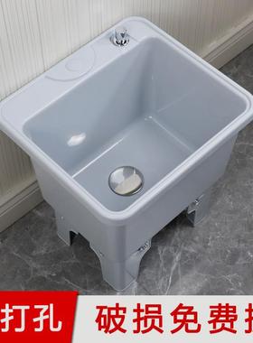 L7拖把池阳台塑料拖布池洗地盆卫生间台控移动水池槽灰色家用落地