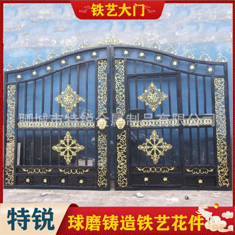 江苏扬州售铸铁大门 铸铁复古大门 铸铁大门配件 铸铁花配件