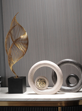 现代轻奢福字招财摆件客厅玄关电视柜创意K酒柜家居工艺术软装饰