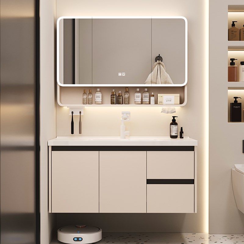 加厚全铝蜂窝浴室柜组合陶瓷一体盆洗H漱台小户型卫生间洗手脸洗