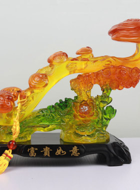 新中式玉如意摆件大小号客厅招财富贵如意工艺品博U古架玄关装饰