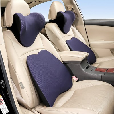 汽车腰靠垫护腰枕座椅靠t背开车用记忆棉头枕颈椎护颈枕靠枕头脖