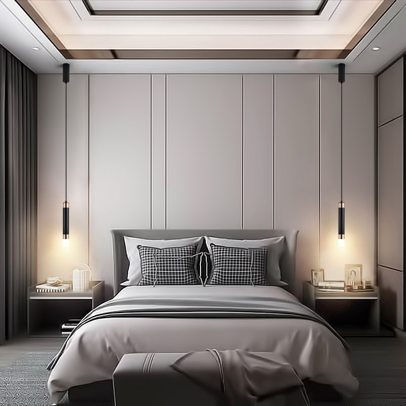 床头吊灯现代简约长条吧台吊灯20B22新款创意极简主卧室长线小吊