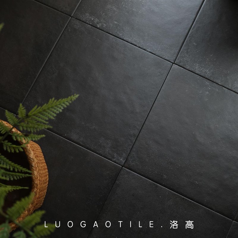 中古风黑色做旧方砖300全瓷哑光地砖复古民宿酒S店卫生间瓷砖防滑