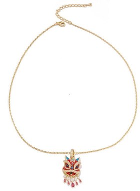 平安舞狮可爱2025年新年礼x物国潮醒狮项炼女生肖礼物国风锁骨炼