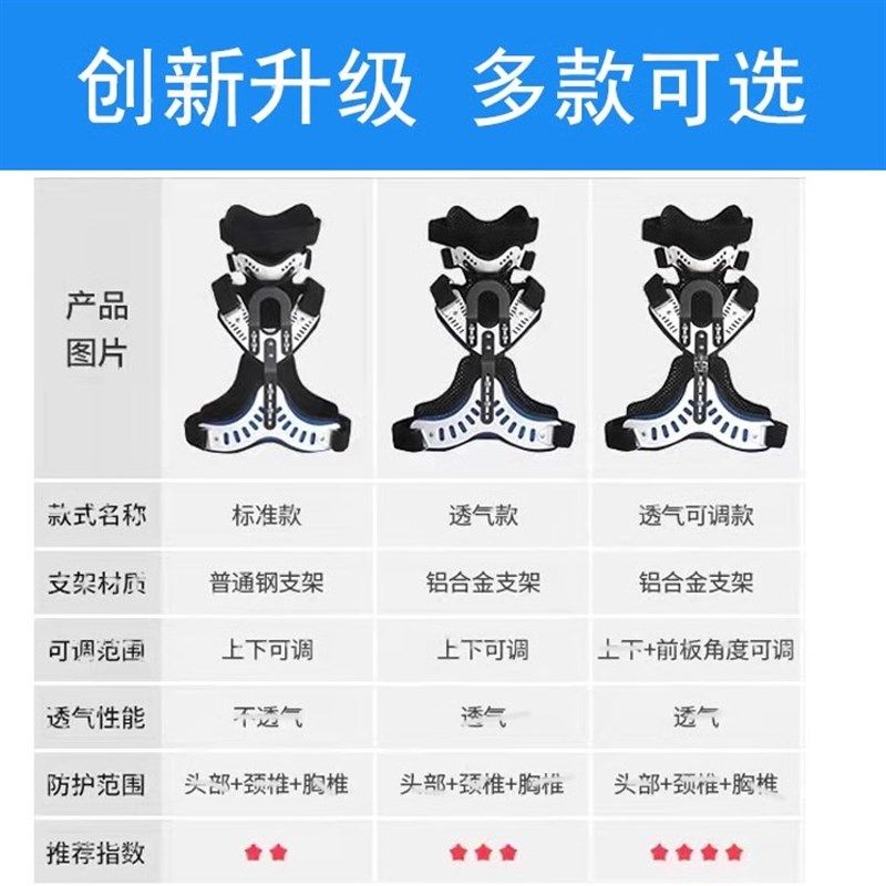 头颈胸固定支具颈椎骨折术后康复护具斜颈歪脖可调支架颈托矫正器