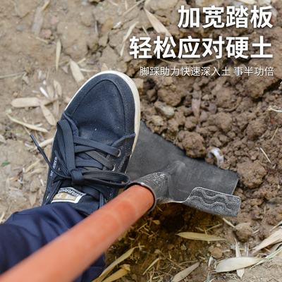 军印钢锹尖铲铁锨锰钢加厚木柄专用锹农具挖树土户外铲子农用铁锹