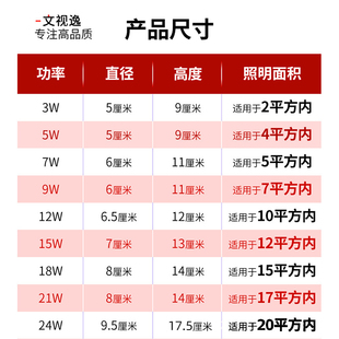 5wled灯泡7瓦9w螺口灯3w灯泡乚ed照明灯节能暖光e27let灯泡螺纹口