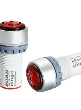 JS8065S防爆防尘防水IP66闪光蜂鸣器声光报警灯器24V220V开孔22mm