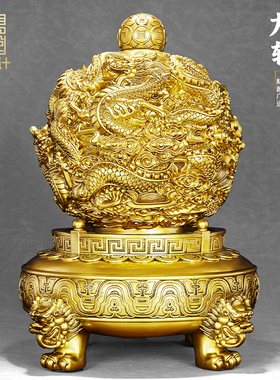 九转乾坤鼎摆件招财聚宝盆仿铜客厅办公室装饰P品公司乔迁开业礼