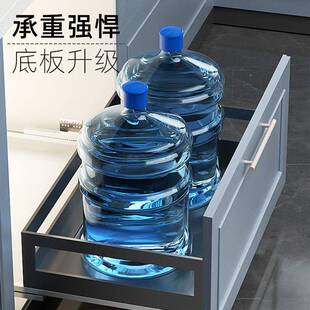 0置不碟锈钢抽屉式双449层收纳地柜拉篮厨房橱4柜内物架抽拉式碗