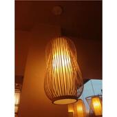 店茶楼装 修竹工程竹灯厅笼YE471吊灯新中式 手工编饭吊灯客卧室竹