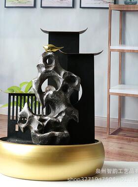 创意财假喷泉流摆件水桌面客厅电视柜TYE招加湿流水器山玄关水景