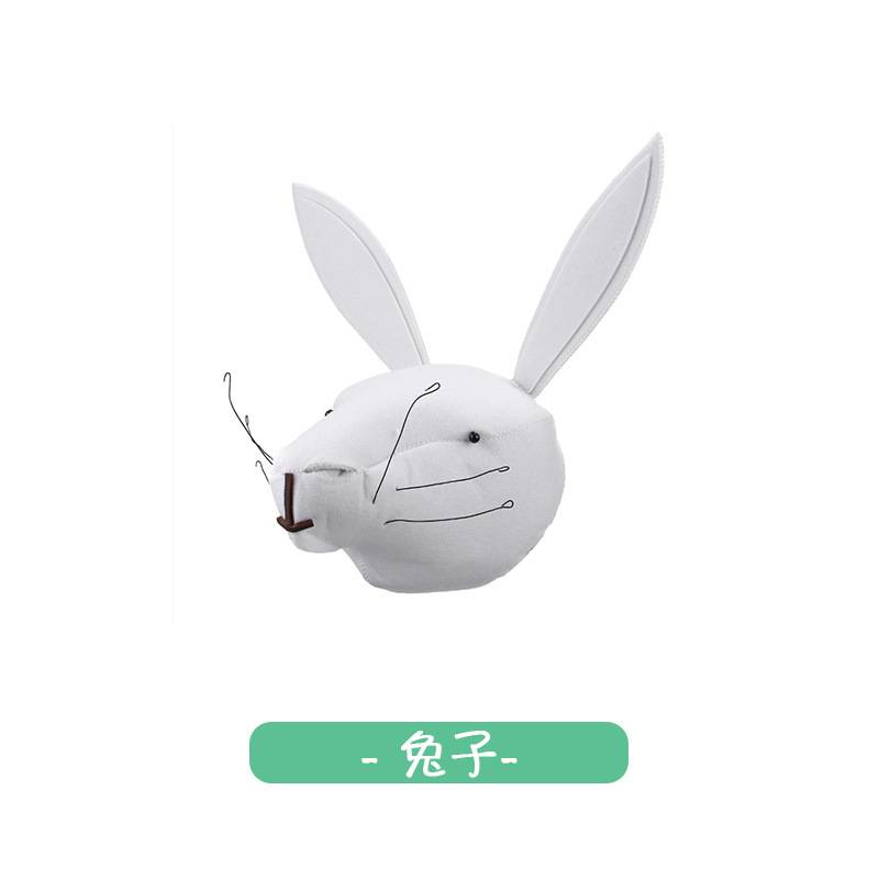 毛毡动物头壁挂儿童房动服装店动物头墙饰创意无痕壁挂摄影道具