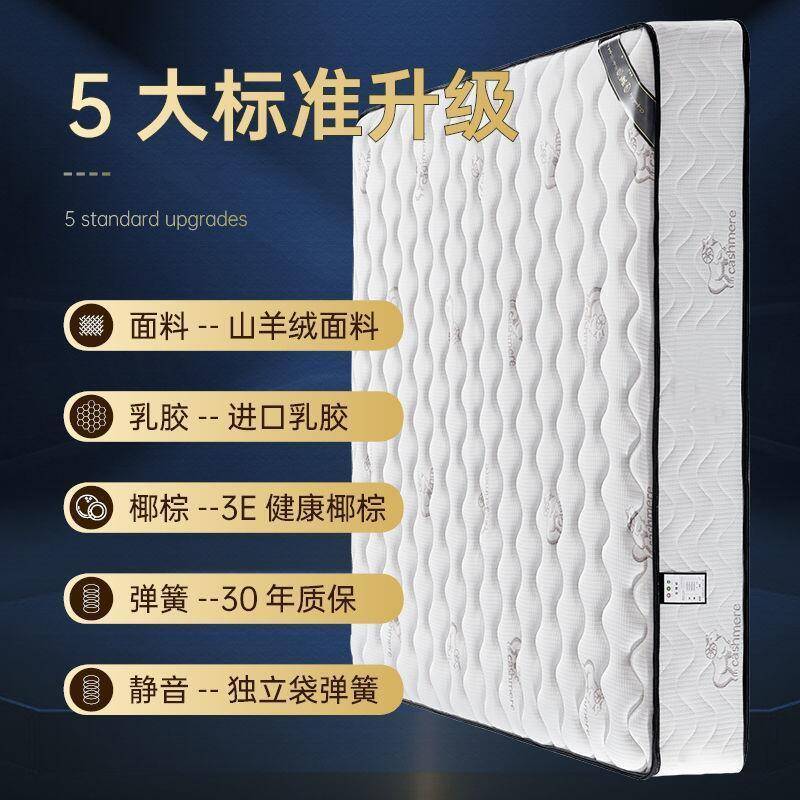 海马席梦思弹簧床垫十大名牌软硬两用20CM经济型乳胶椰棕家用租房