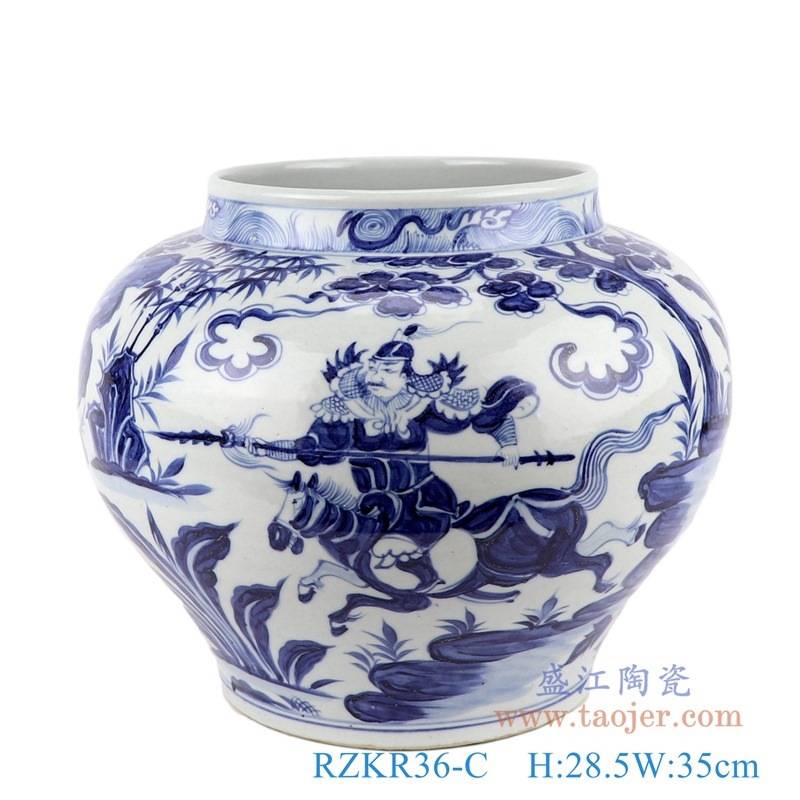景德镇陶瓷器仿古元青花手绘缠枝莲鱼藻纹大罐花器家居摆件可收藏