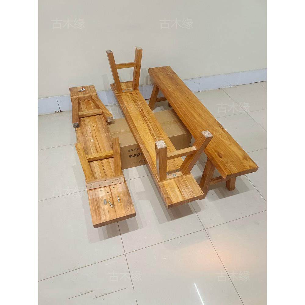 实木长板凳凳农长长板凳组条凳餐椅凳子榫卯长凳村子原木条全榆木