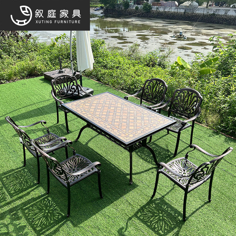 户外铸铝桌椅庭院露天休闲别墅室外花园铁艺露台天台阳台茶桌组合