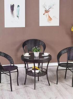 藤椅五三露件几套阳PZF台休闲桌椅客厅庭院茶组合室外台藤编靠背