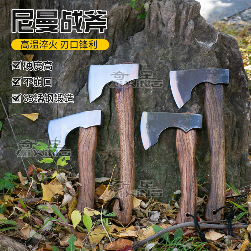 户外经典款尼曼战斧露营劈柴砍树剁骨头斧子青冈木户外野营锻打斧